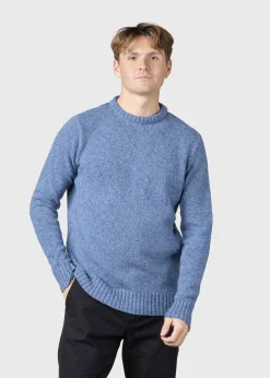 Klitmoller Collective Strick-Aage knit - Deep blue Greymelange