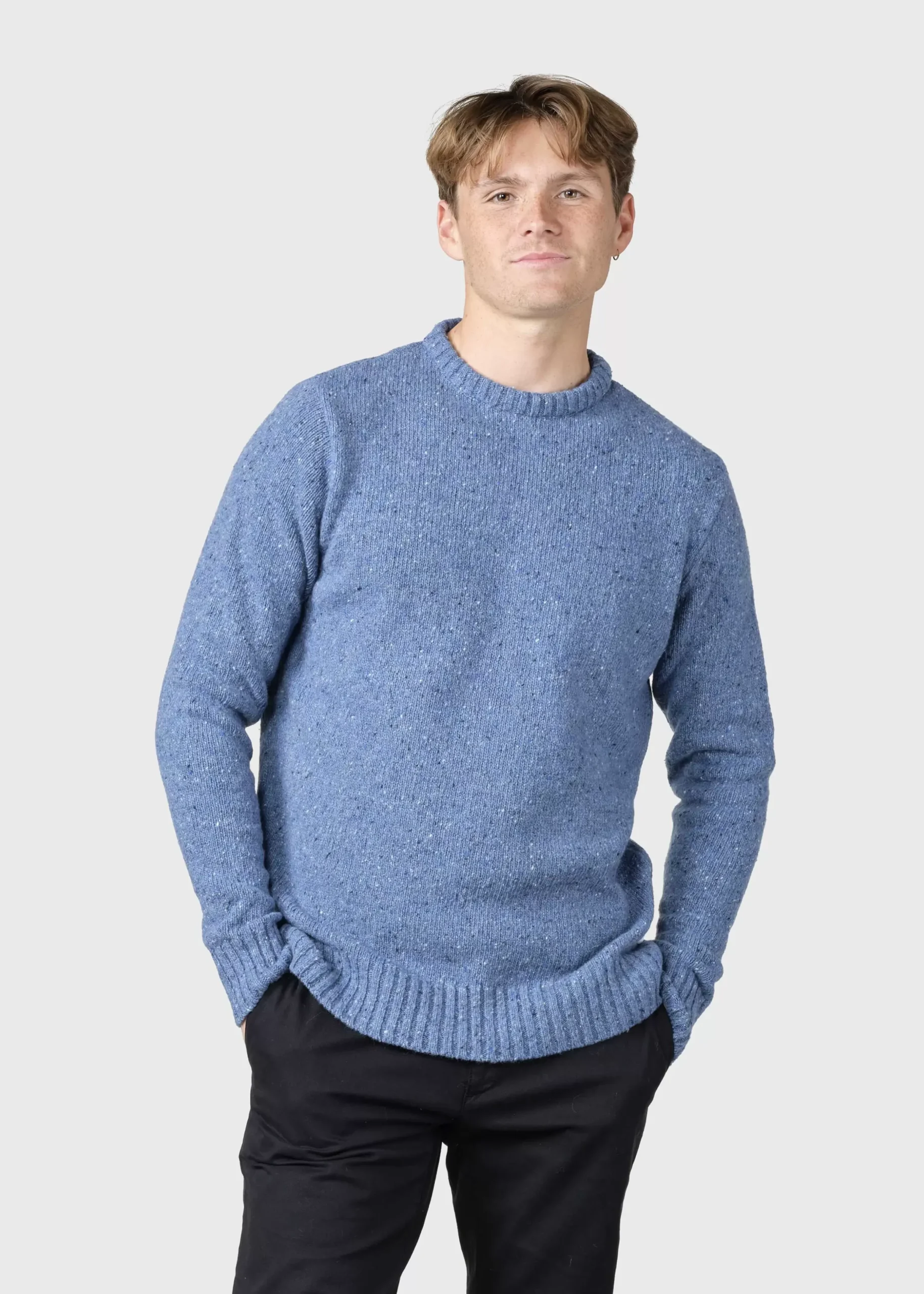 Klitmoller Collective Strick-Aage knit - Deep blue Greymelange