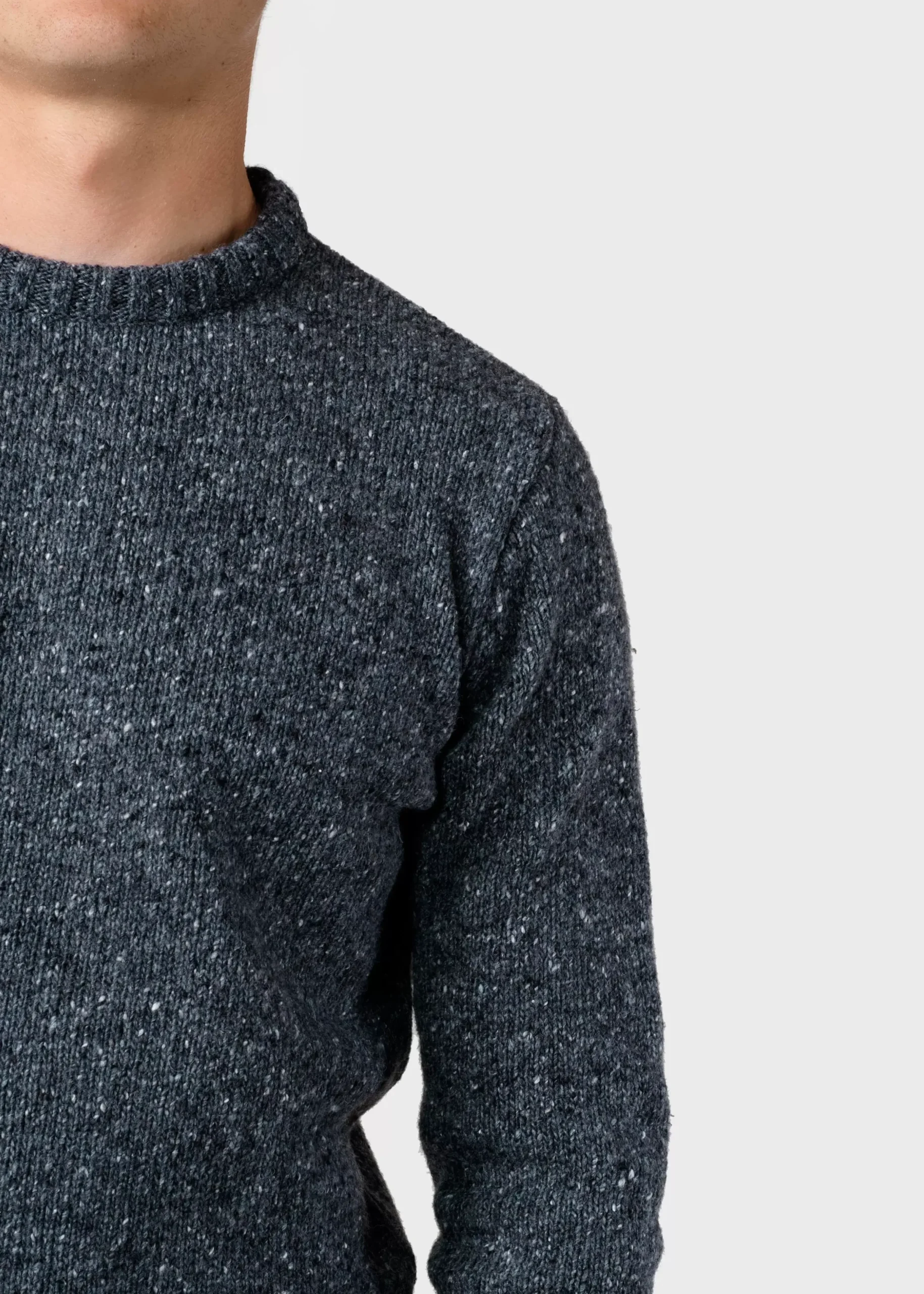 Klitmoller Collective Recycelte Wolle-Aage knit - Grey melange Greymelange