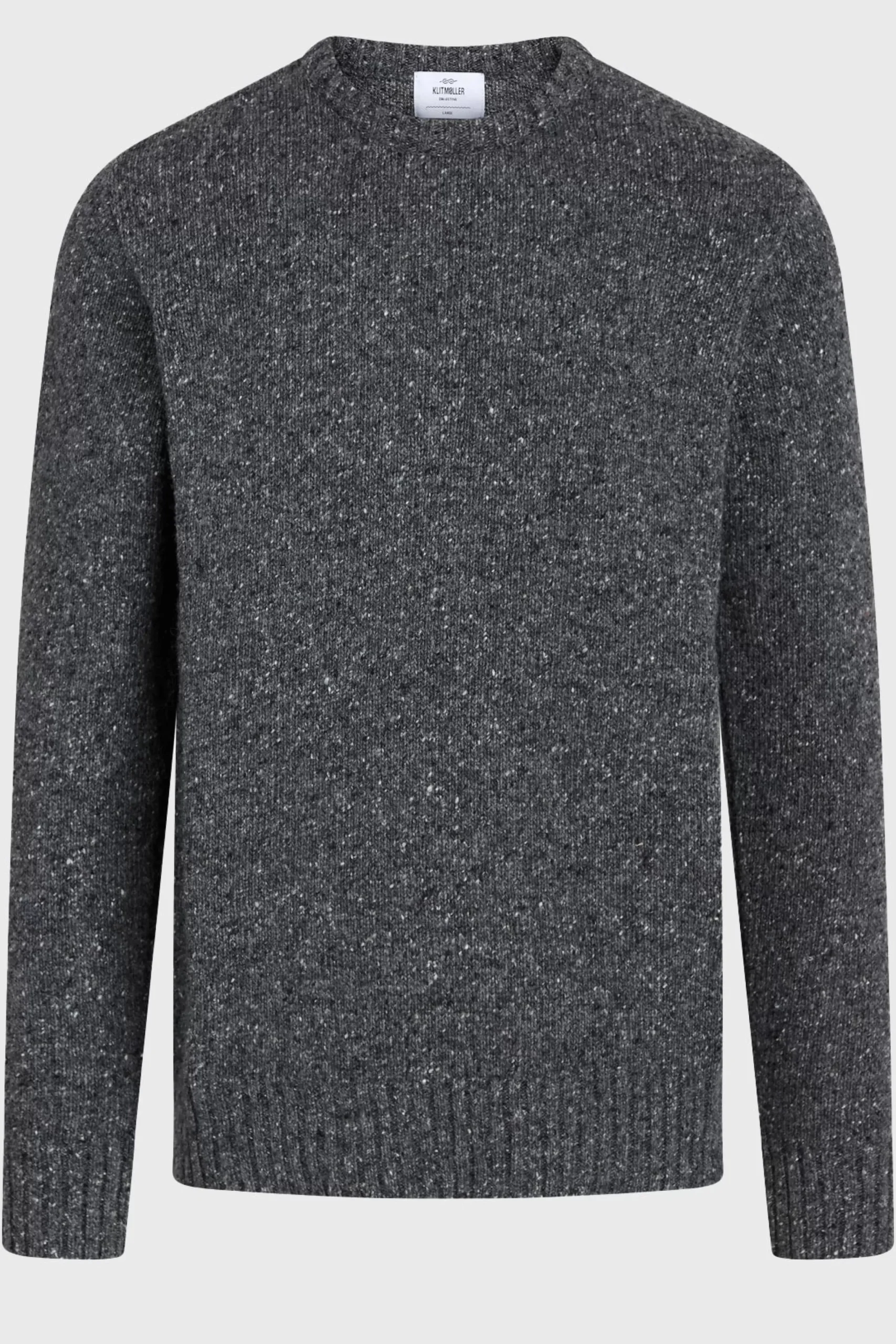 Klitmoller Collective Recycelte Wolle-Aage knit - Grey melange Greymelange