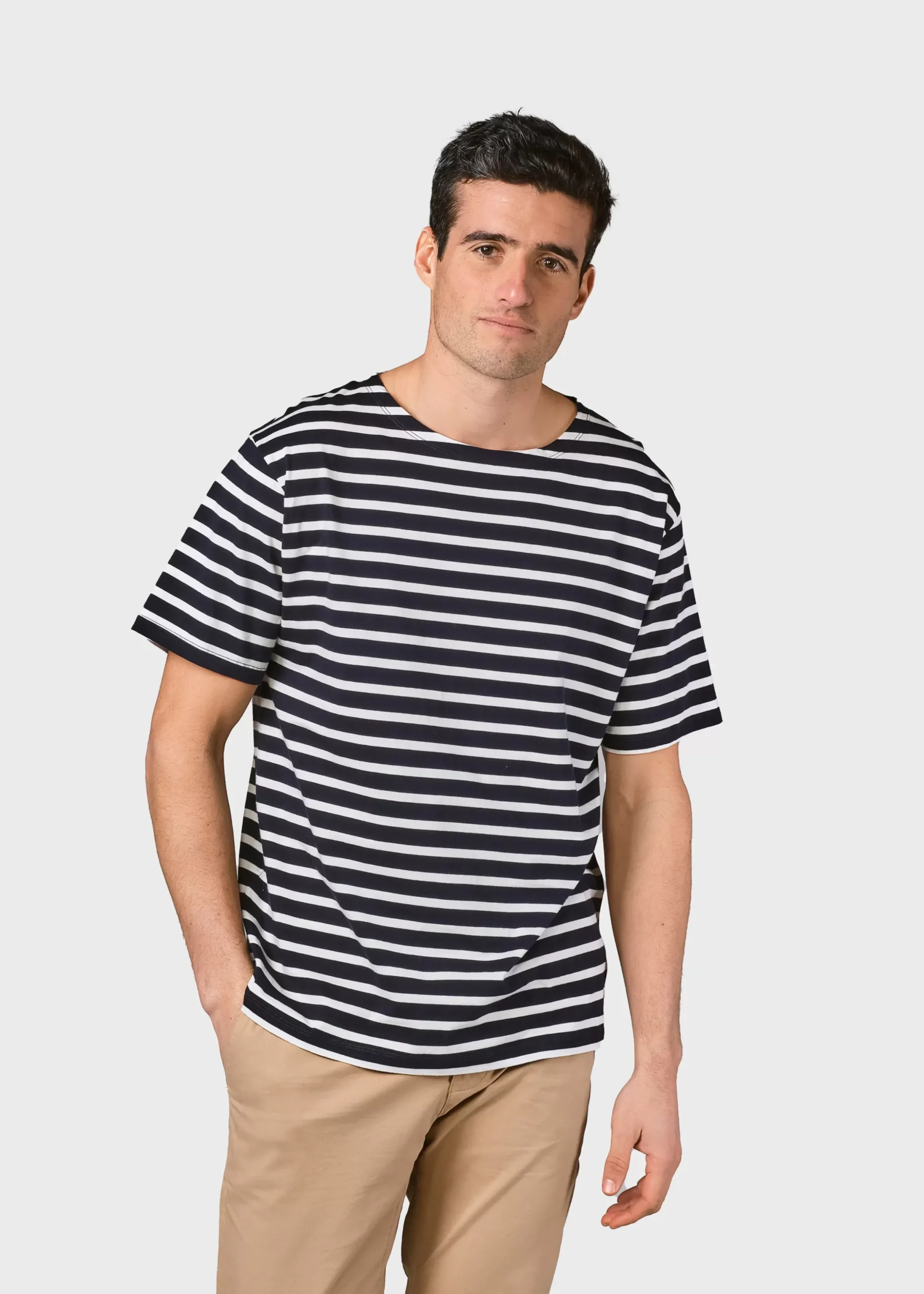 Klitmoller Collective T-shirts-Albert tee - Navy/cream Ocean/cream