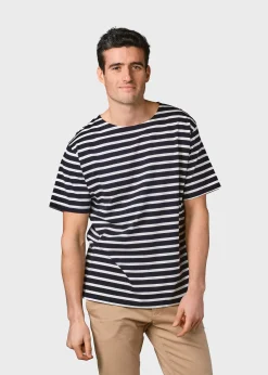Klitmoller Collective T-shirts-Albert tee - Navy/cream Ocean/cream