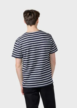 Klitmoller Collective T-shirts-Albert tee - Navy/cream Ocean/cream