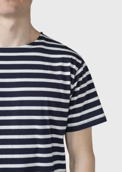 Klitmoller Collective T-shirts-Albert tee - Navy/cream Ocean/cream