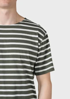 Klitmoller Collective T-shirts-Albert tee - Olive/cream Ocean/cream