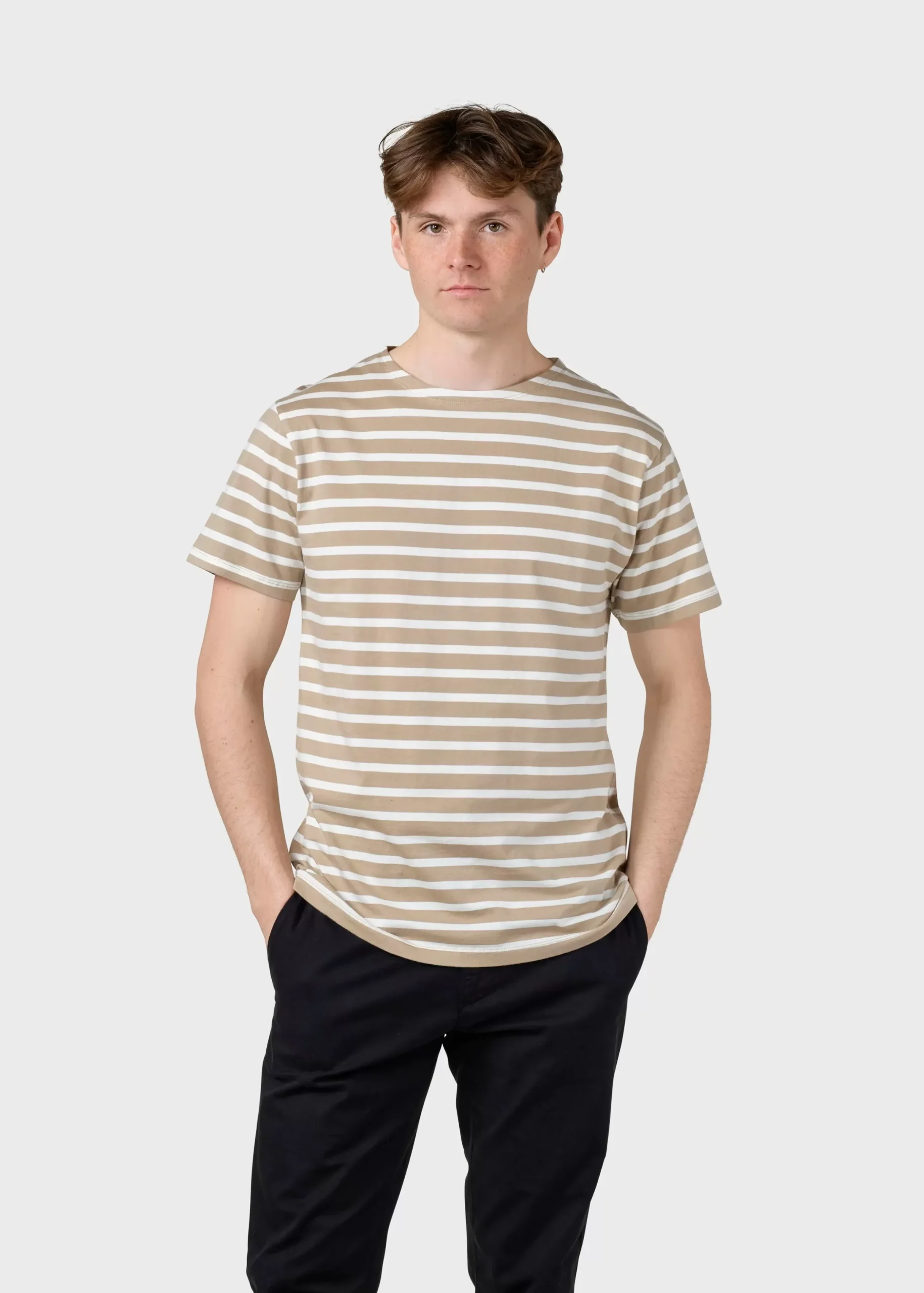 Klitmoller Collective T-shirts-Albert tee - Sand/cream Ocean/cream