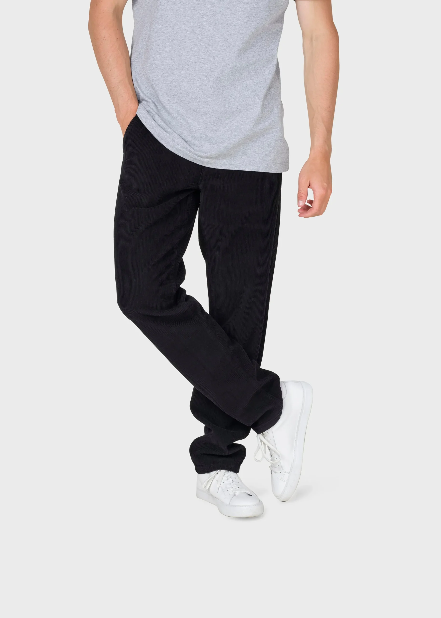 Klitmoller Collective Hosen-Allan cord pants - Black Navy