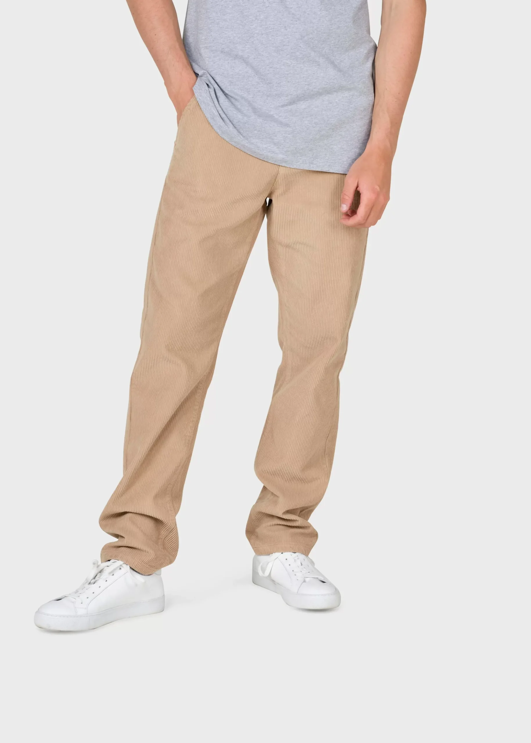 Klitmoller Collective Hosen-Allan cord pants - Sand Navy
