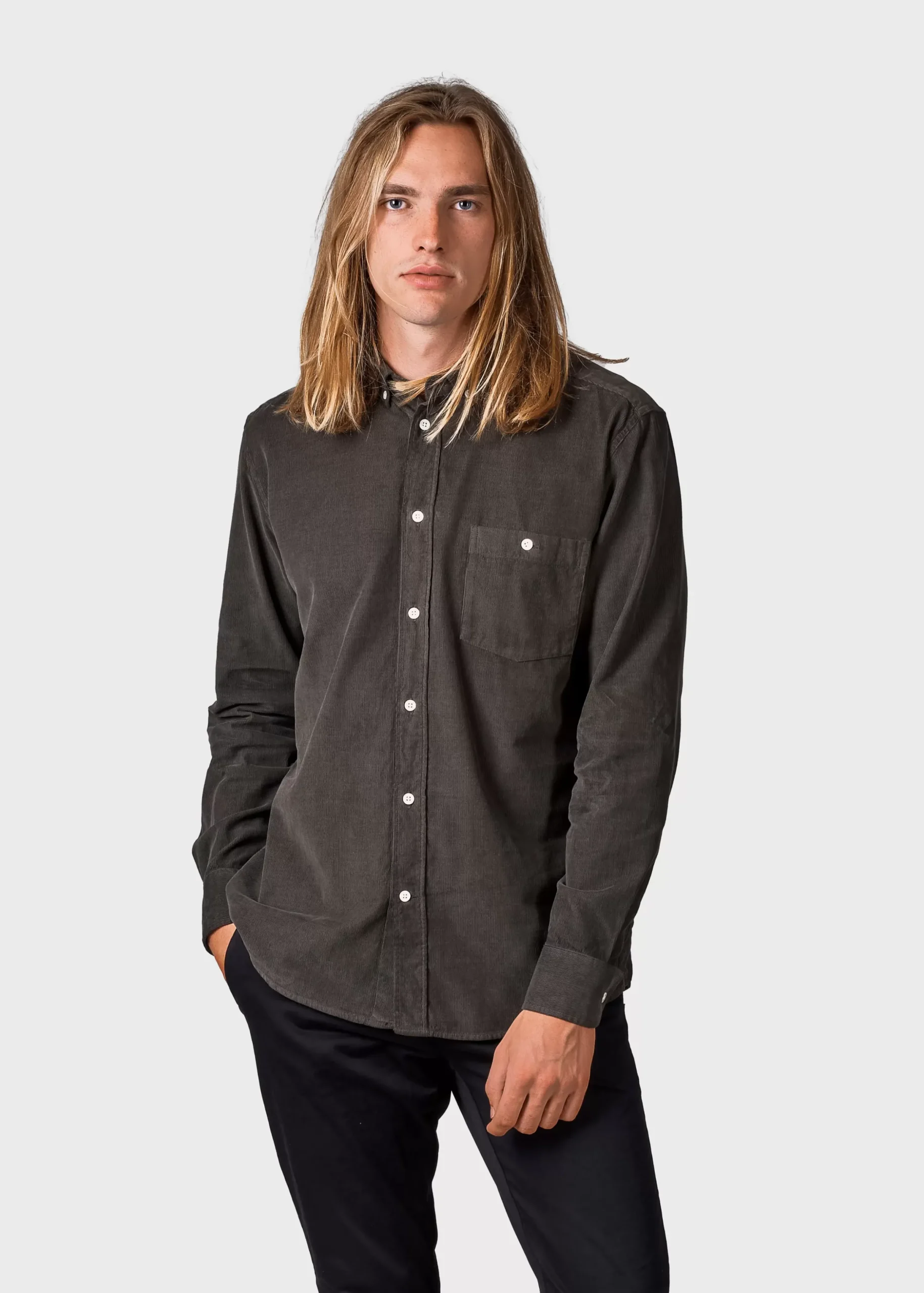 Klitmoller Collective Hemden-Benjamin corduroy shirt - Olive