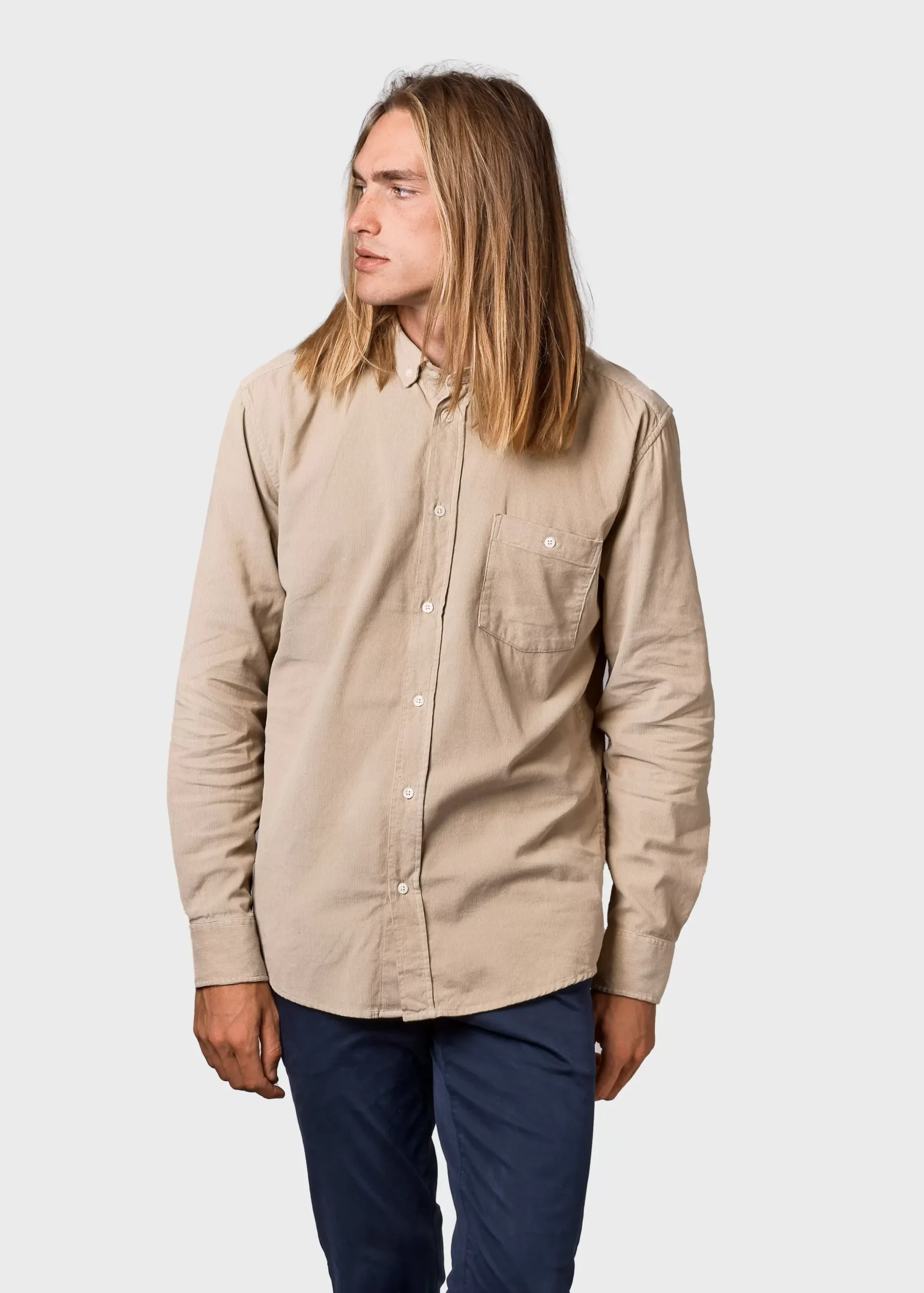Klitmoller Collective Hemden-Benjamin corduroy shirt - Sand Olive