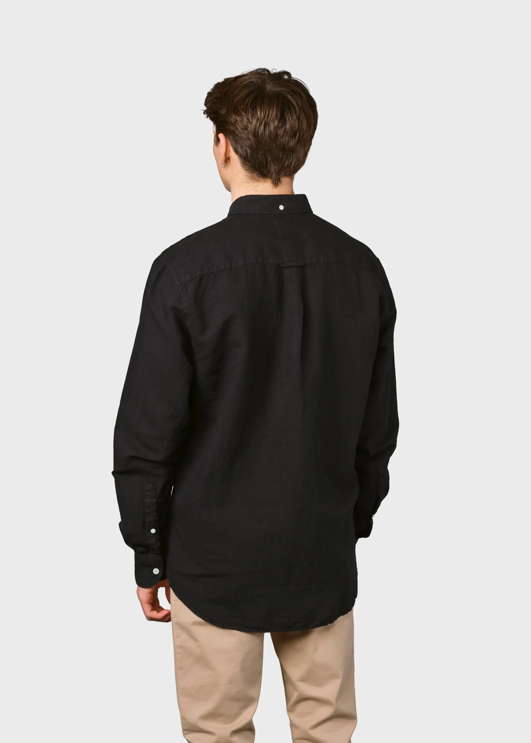 Klitmoller Collective Hemden-Benjamin linen shirt - Black Bluemelange