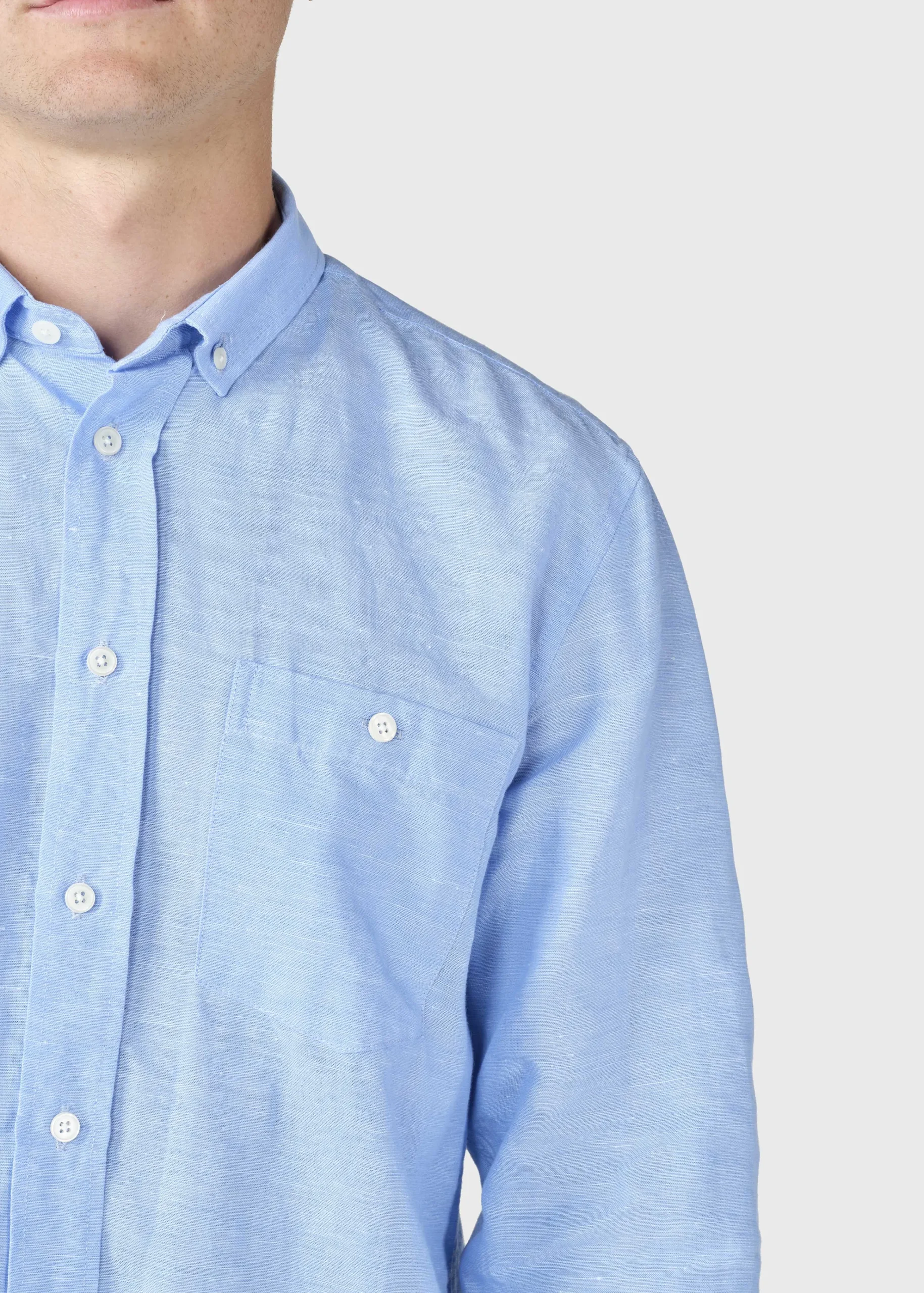 Klitmoller Collective Hemden-Benjamin linen shirt - Blue melange Bluemelange