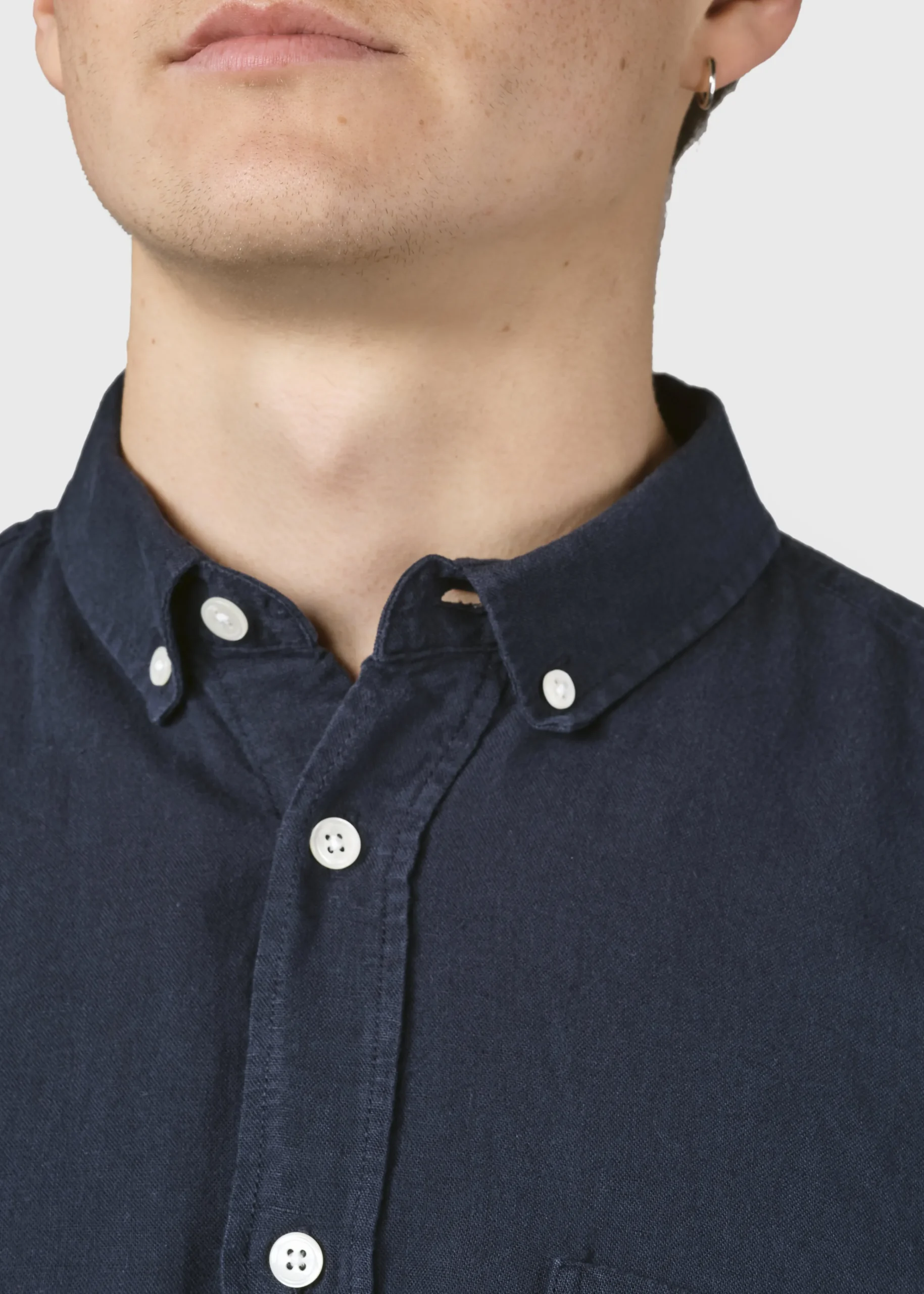Klitmoller Collective Hemden-Benjamin linen shirt - Navy Bluemelange