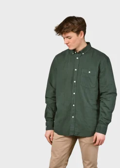 Klitmoller Collective Hemden-Benjamin linen shirt - Olive Bluemelange