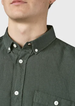 Klitmoller Collective Hemden-Benjamin linen shirt - Olive Bluemelange