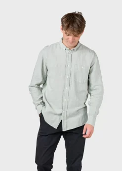 Klitmoller Collective Hemden-Benjamin linen shirt - Sage Bluemelange