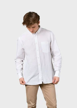 Klitmoller Collective Hemden-Benjamin linen shirt - White Bluemelange