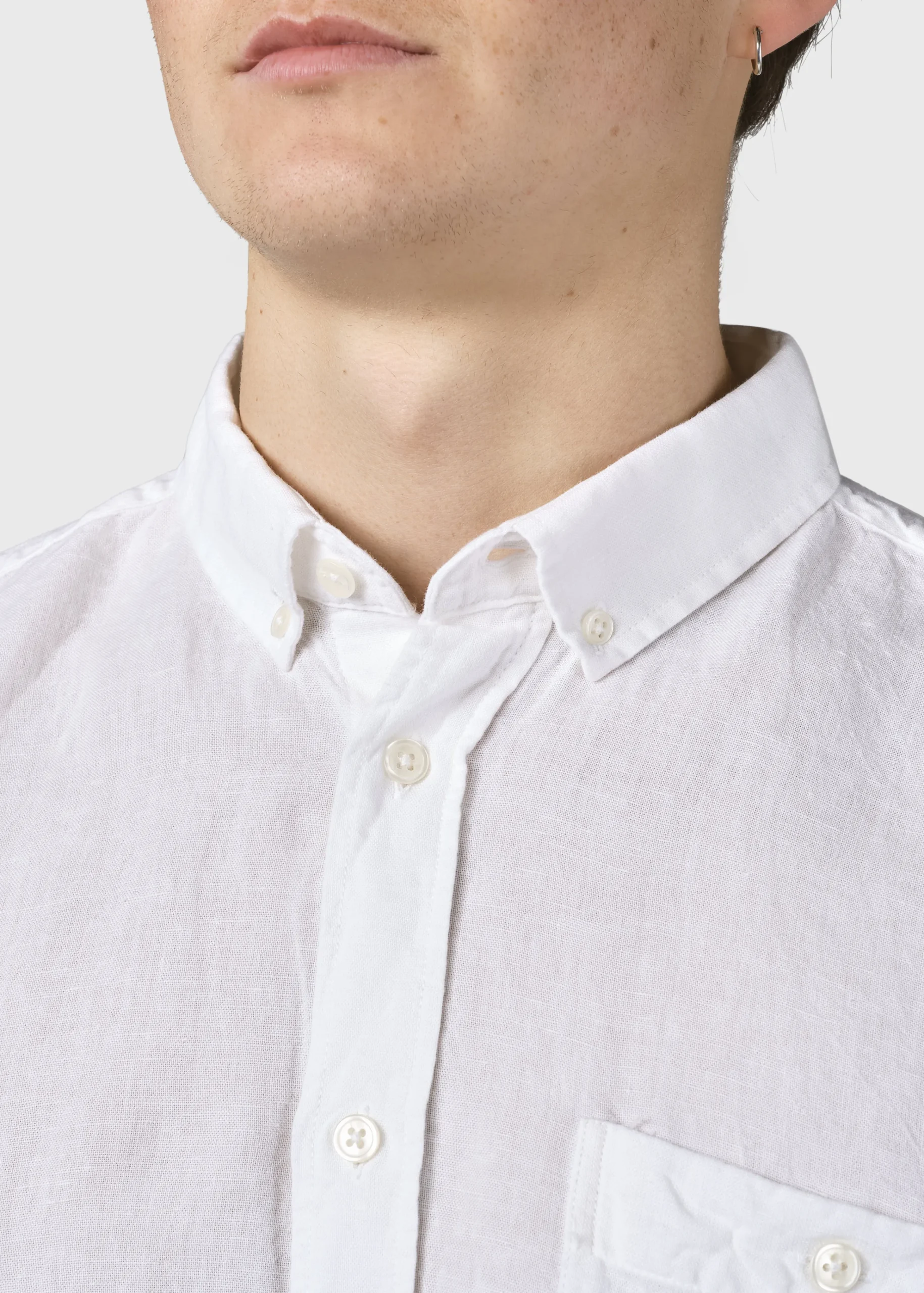 Klitmoller Collective Hemden-Benjamin linen shirt - White Bluemelange