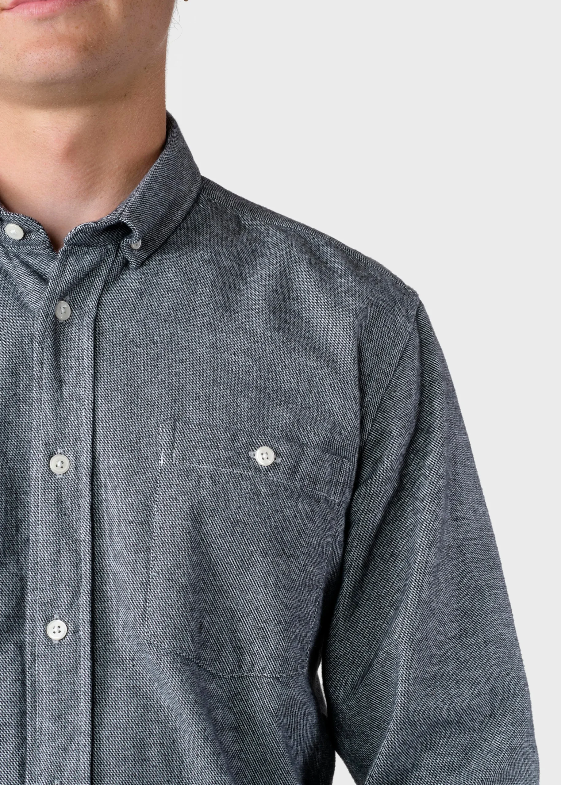 Klitmoller Collective Hemden-Benjamin lumber shirt - Grey melange MossGreen