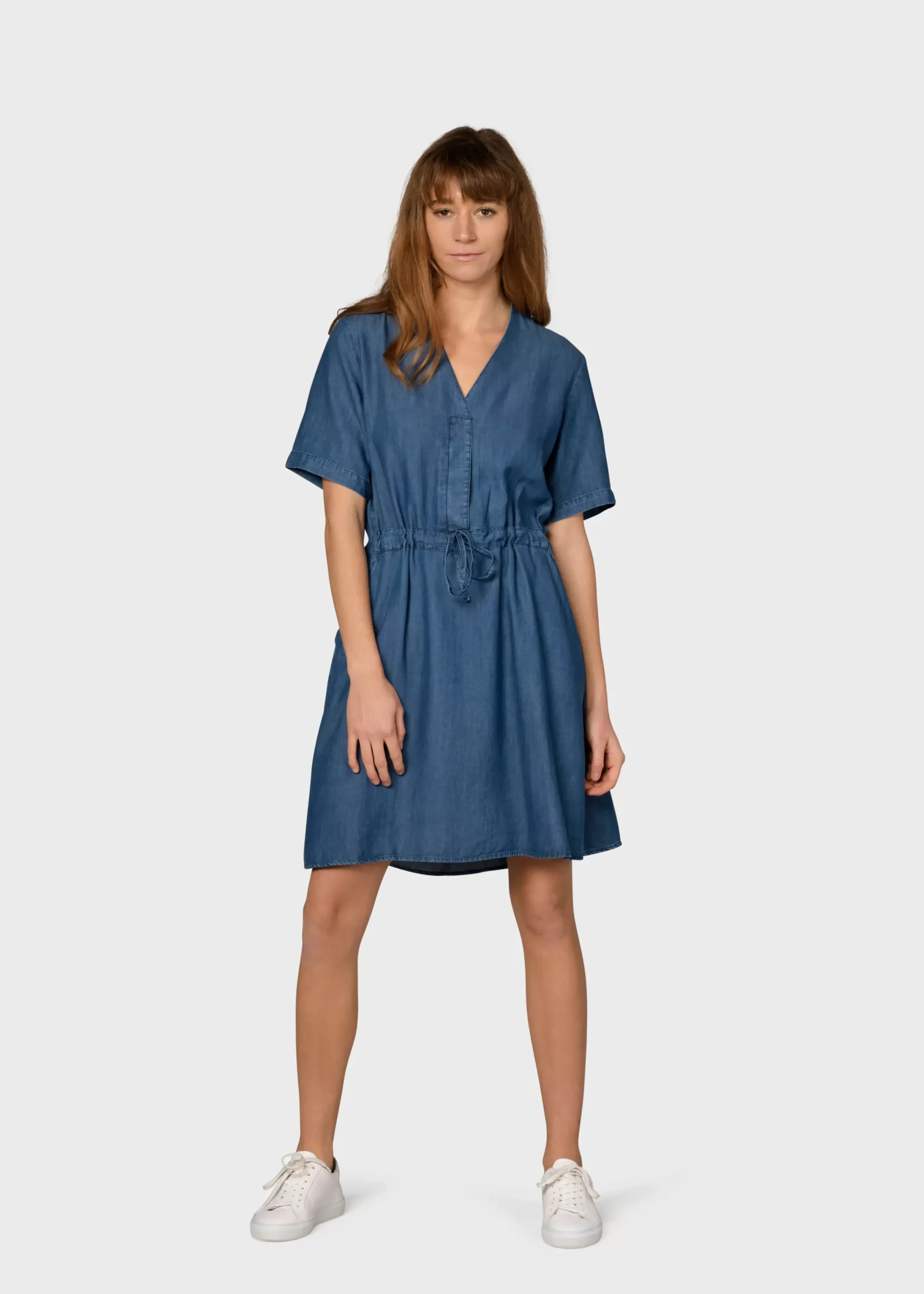 Klitmoller Collective Kleider-Bjørk dress - Dark blue chambrey Skyblue