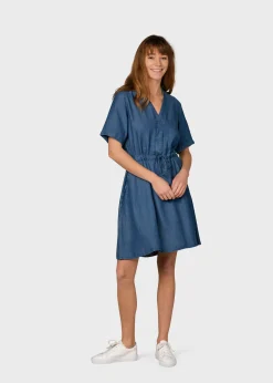 Klitmoller Collective Kleider-Bjørk dress - Dark blue chambrey Skyblue