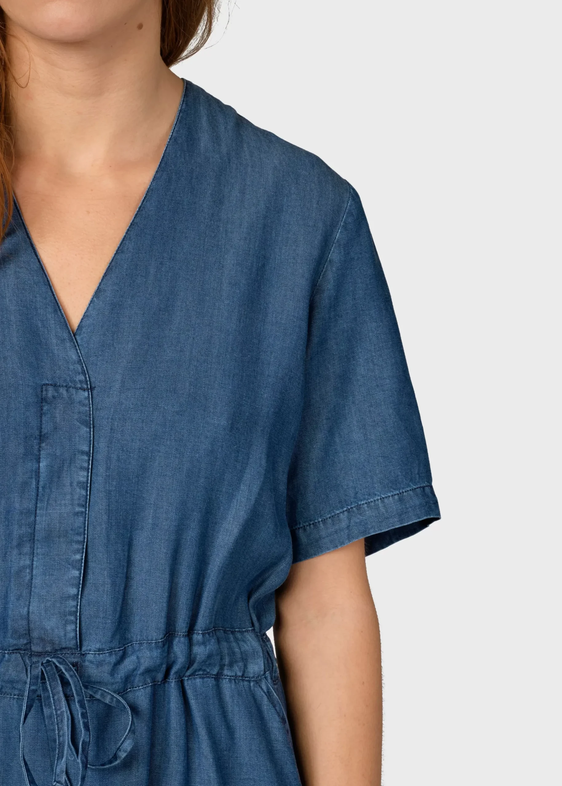 Klitmoller Collective Kleider-Bjørk dress - Dark blue chambrey Skyblue