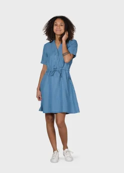 Klitmoller Collective Kleider-Bjørk dress - Light blue chambrey Skyblue