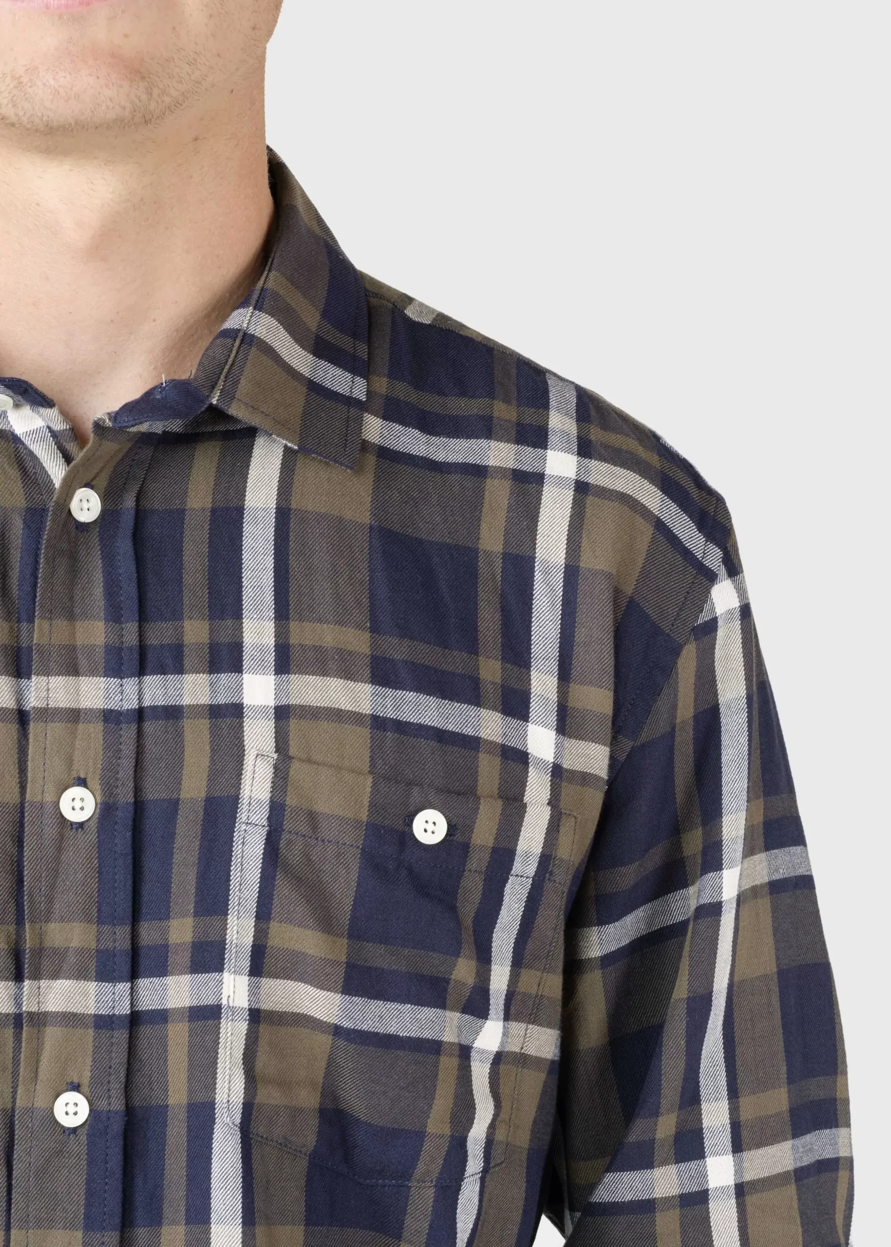 Klitmoller Collective Hemden-Bruce shirt - Olive/cream/navy