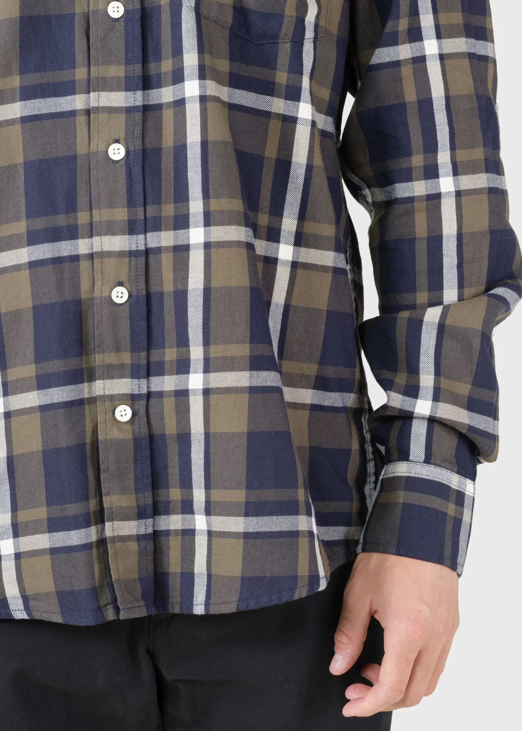 Klitmoller Collective Hemden-Bruce shirt - Olive/cream/navy