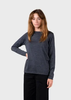 Klitmoller Collective Extra feine Merinowolle-Charlotte knit - Anthracite Olive