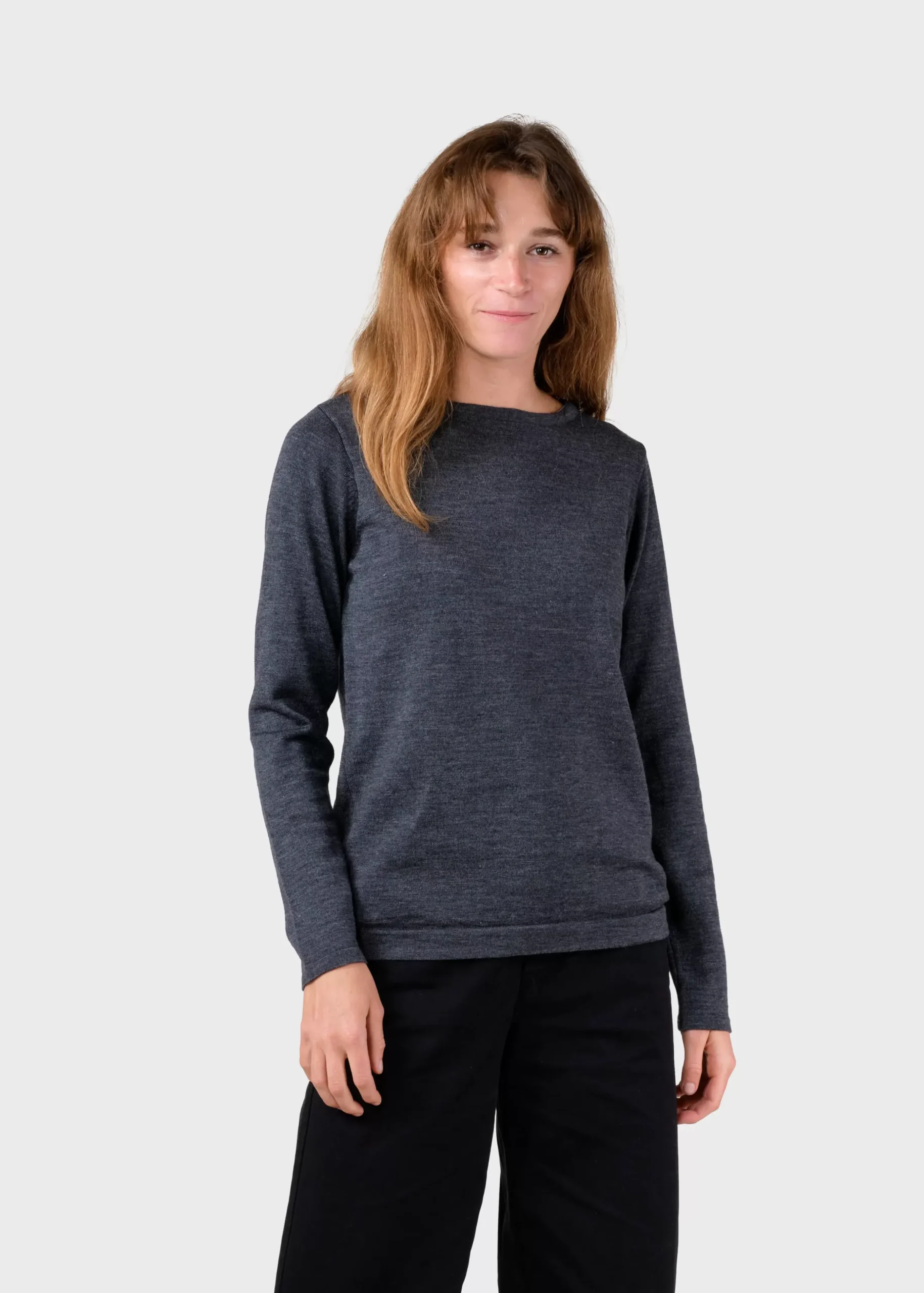 Klitmoller Collective Extra feine Merinowolle-Charlotte knit - Anthracite Olive