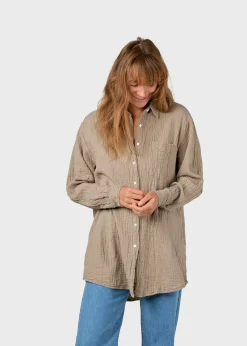 Klitmoller Collective Hemden-Dahlia shirt - Sand Navy