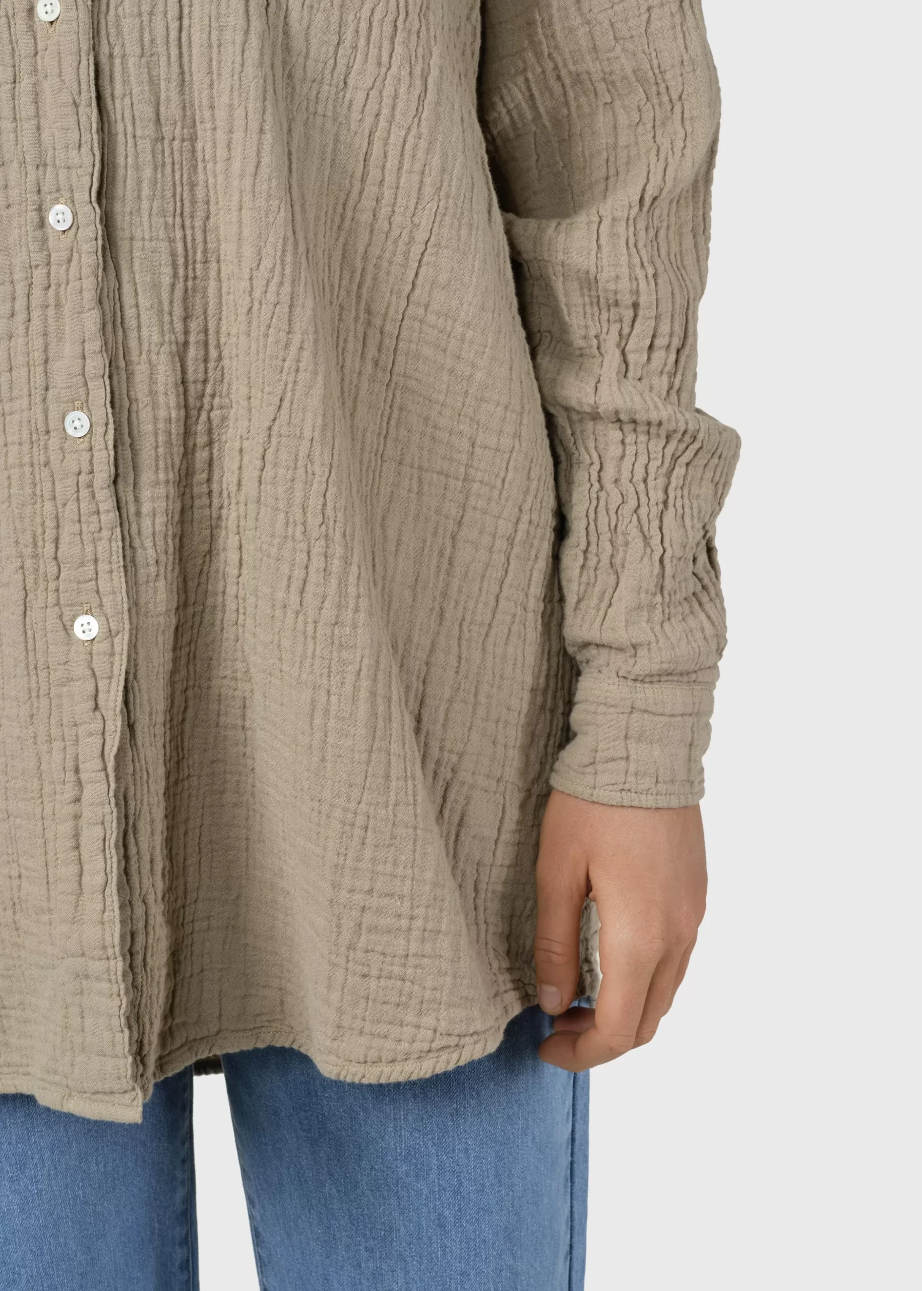 Klitmoller Collective Hemden-Dahlia shirt - Sand Navy