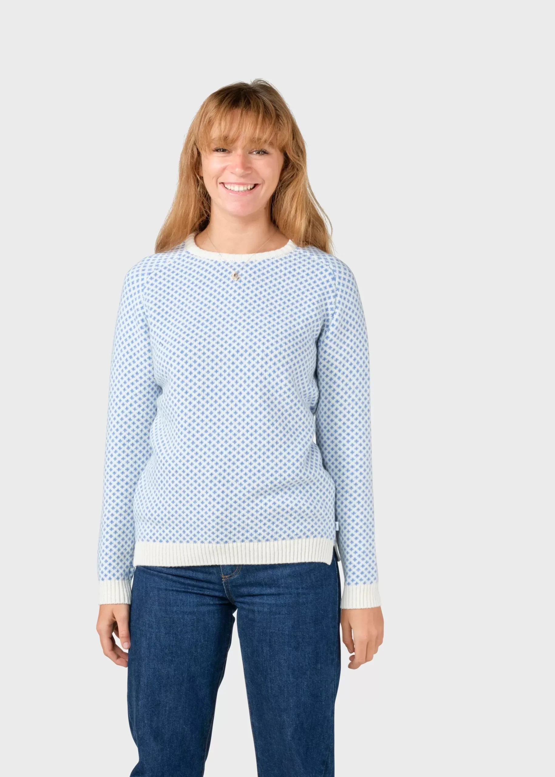 Klitmoller Collective Strick-Elaine knit - Cream/light blue Cream/lightblue