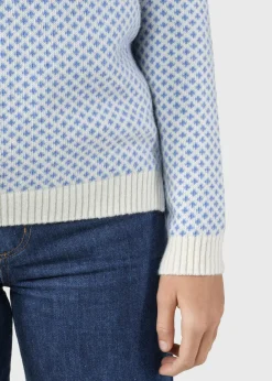 Klitmoller Collective Strick-Elaine knit - Cream/light blue Cream/lightblue