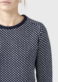 Klitmoller Collective Strick-Elaine knit - Navy/cream Cream/lightblue