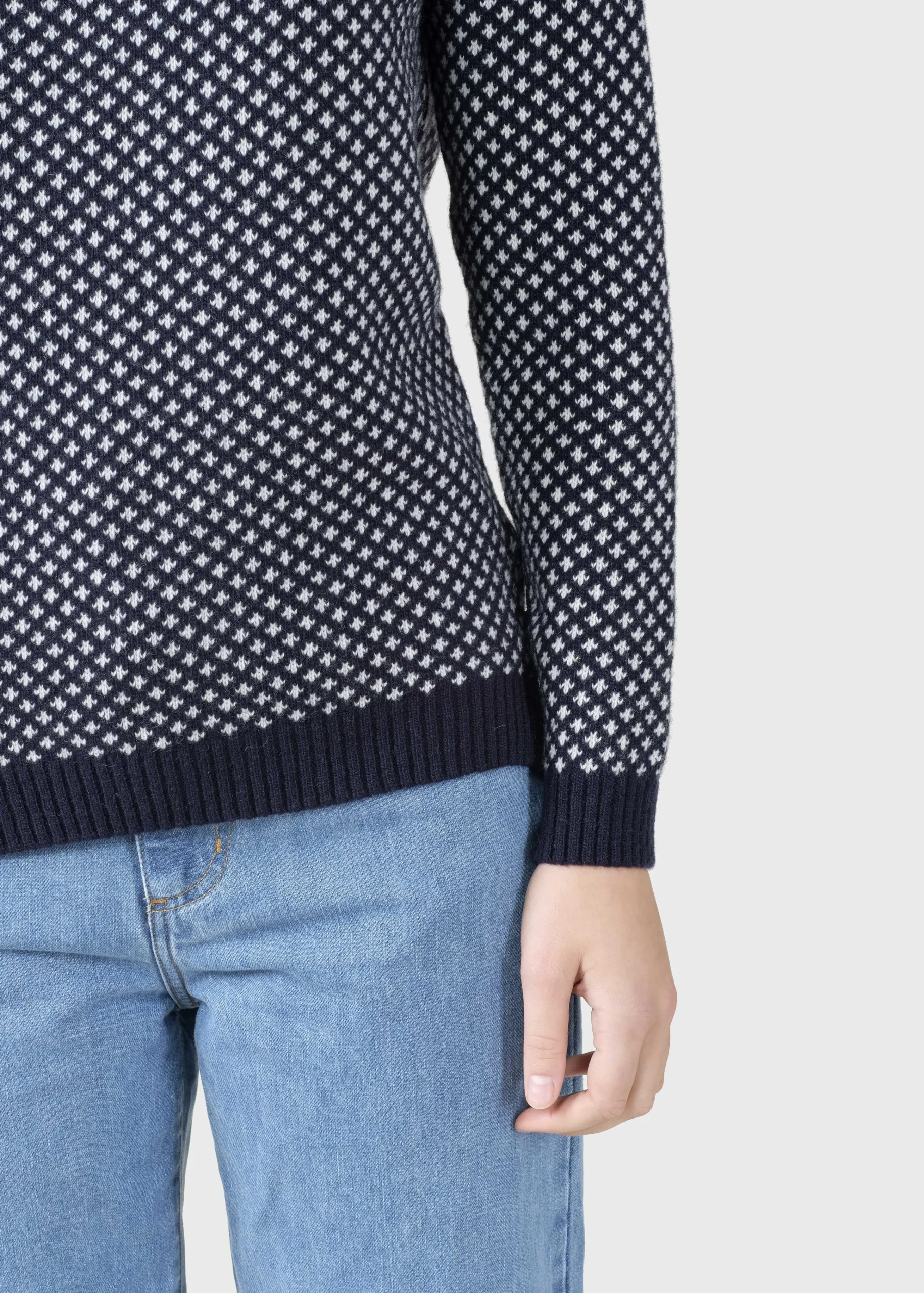 Klitmoller Collective Strick-Elaine knit - Navy/cream Cream/lightblue