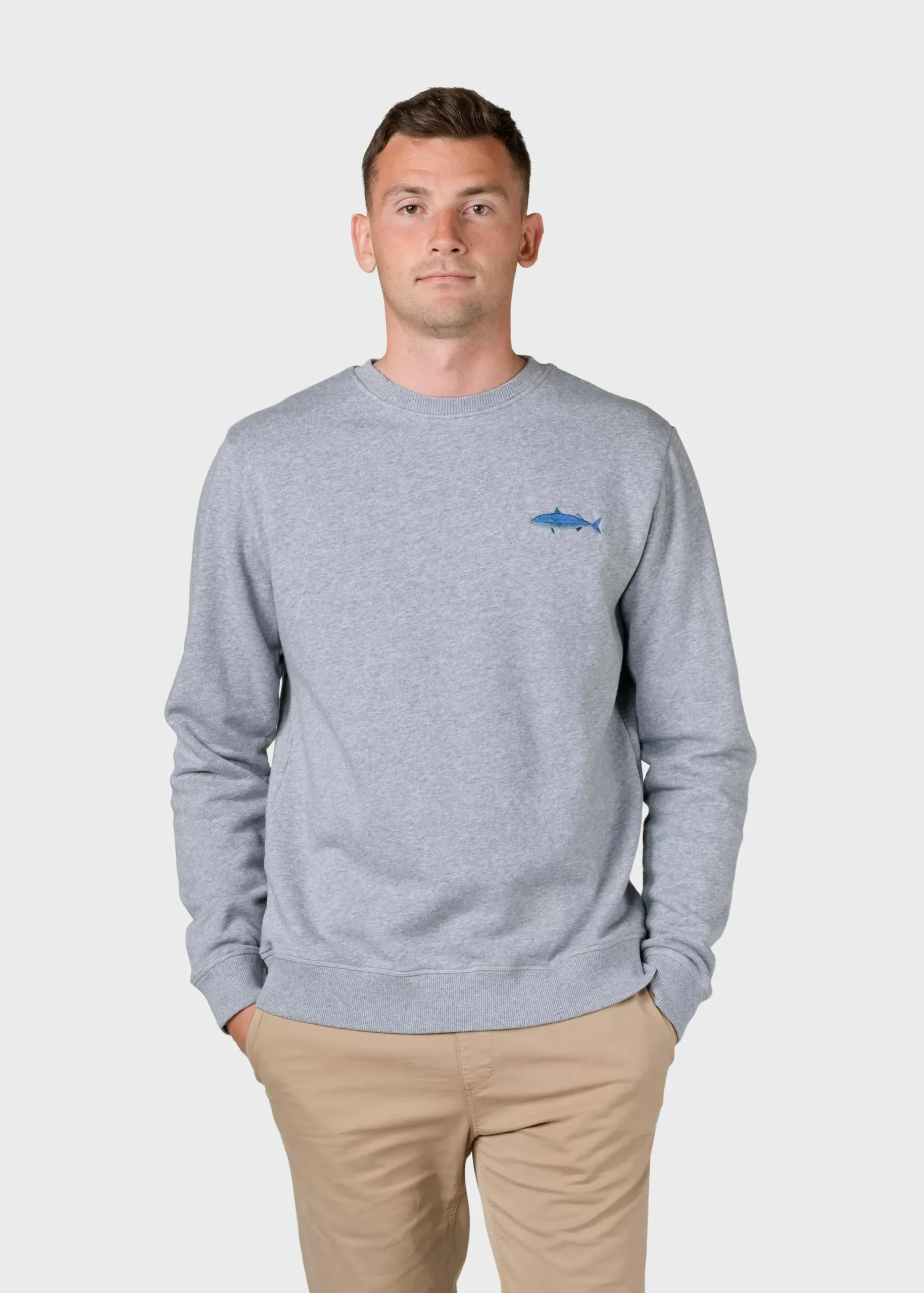 Klitmoller Collective Sweatshirts-Elof crew - Grey melange Greymelange