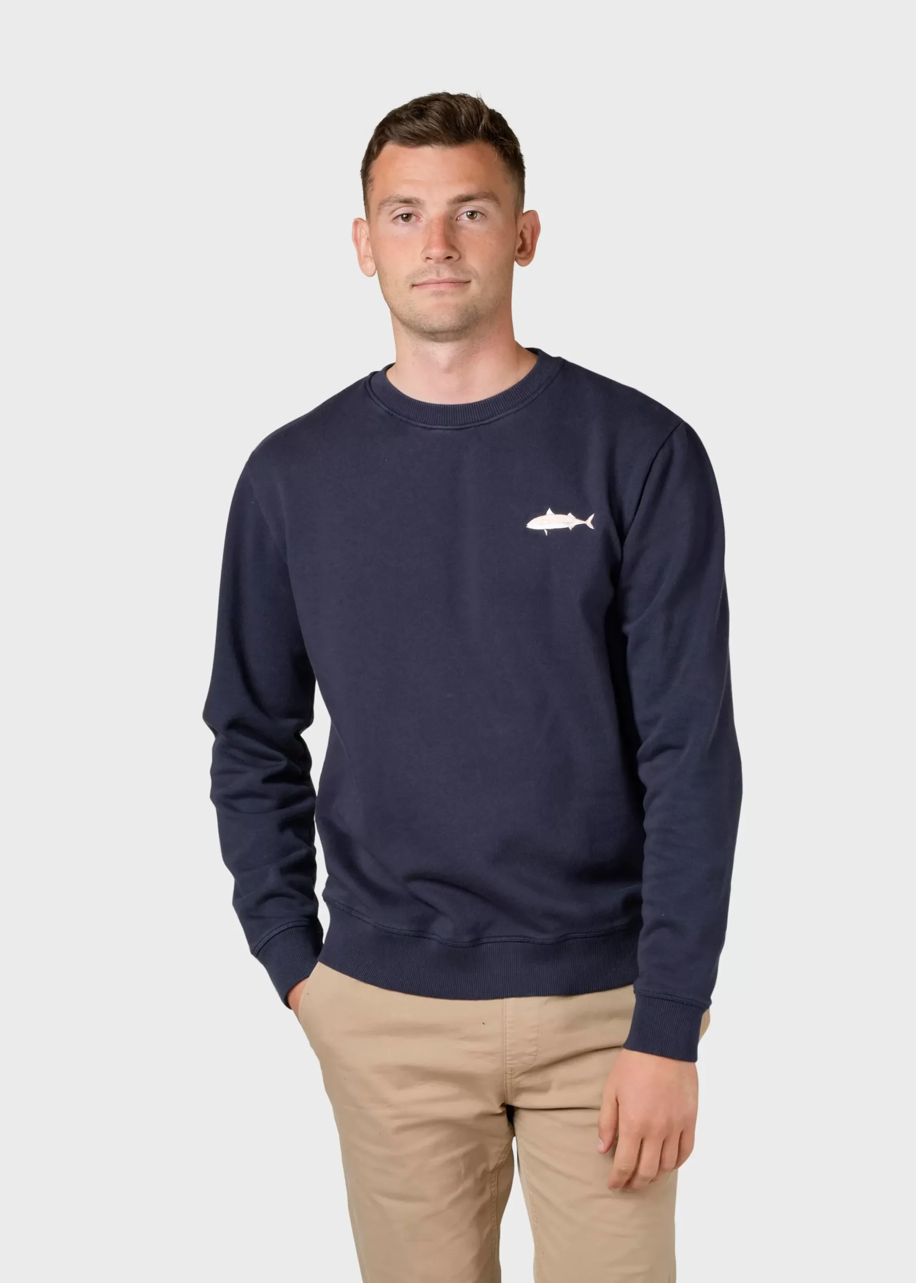Klitmoller Collective Sweatshirts-Elof crew - Navy Greymelange