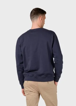 Klitmoller Collective Sweatshirts-Elof crew - Navy Greymelange
