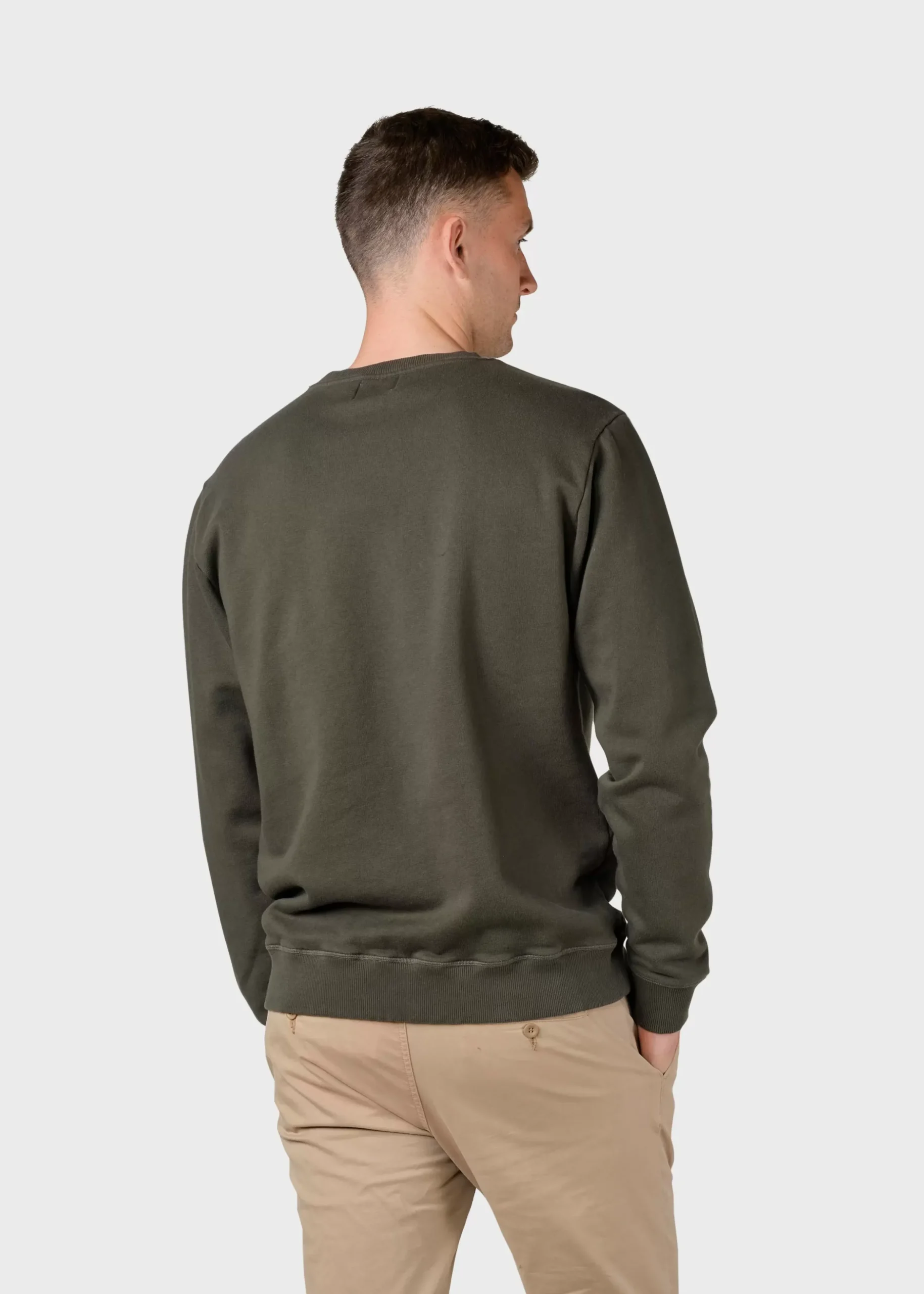 Klitmoller Collective Sweatshirts-Elof crew - Olive Greymelange