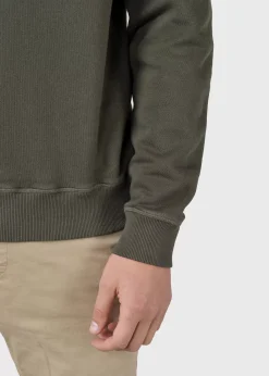Klitmoller Collective Sweatshirts-Elof crew - Olive Greymelange