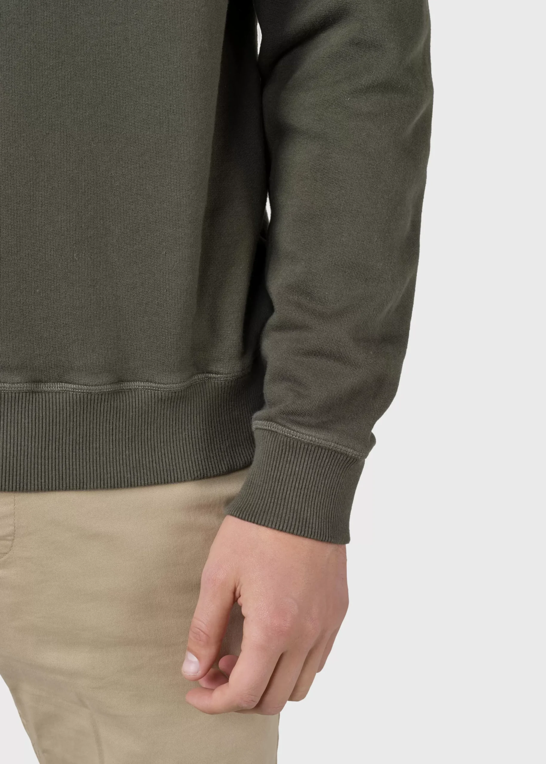 Klitmoller Collective Sweatshirts-Elof crew - Olive Greymelange