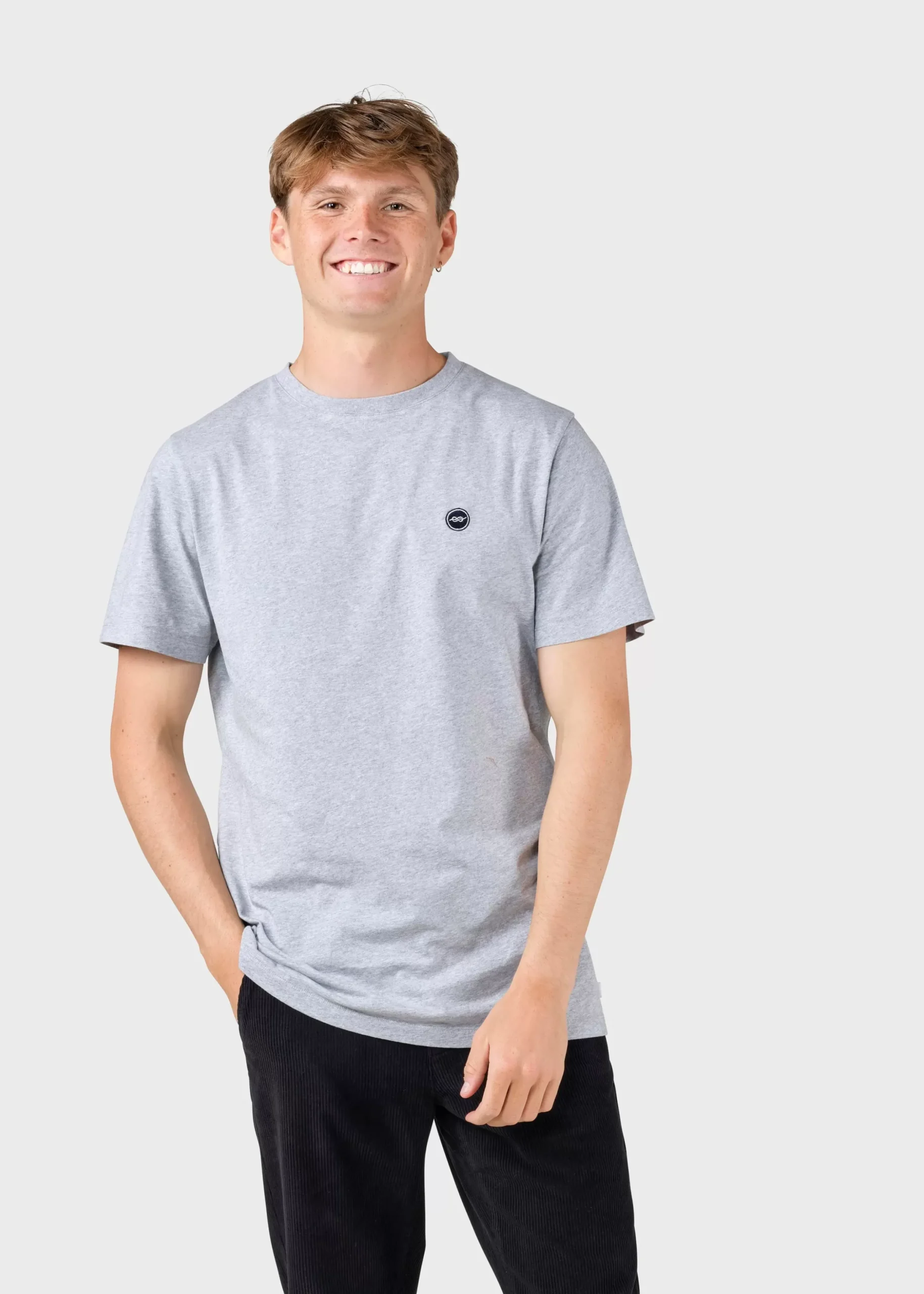 Klitmoller Collective T-shirts-Elton tee - Light grey Navy
