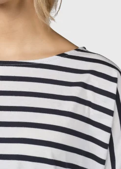 Klitmoller Collective T-shirts-Emma striped tee - Cream/navy Sand/cream
