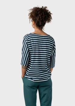 Klitmoller Collective T-shirts-Emma striped tee - Navy/cream Sand/cream