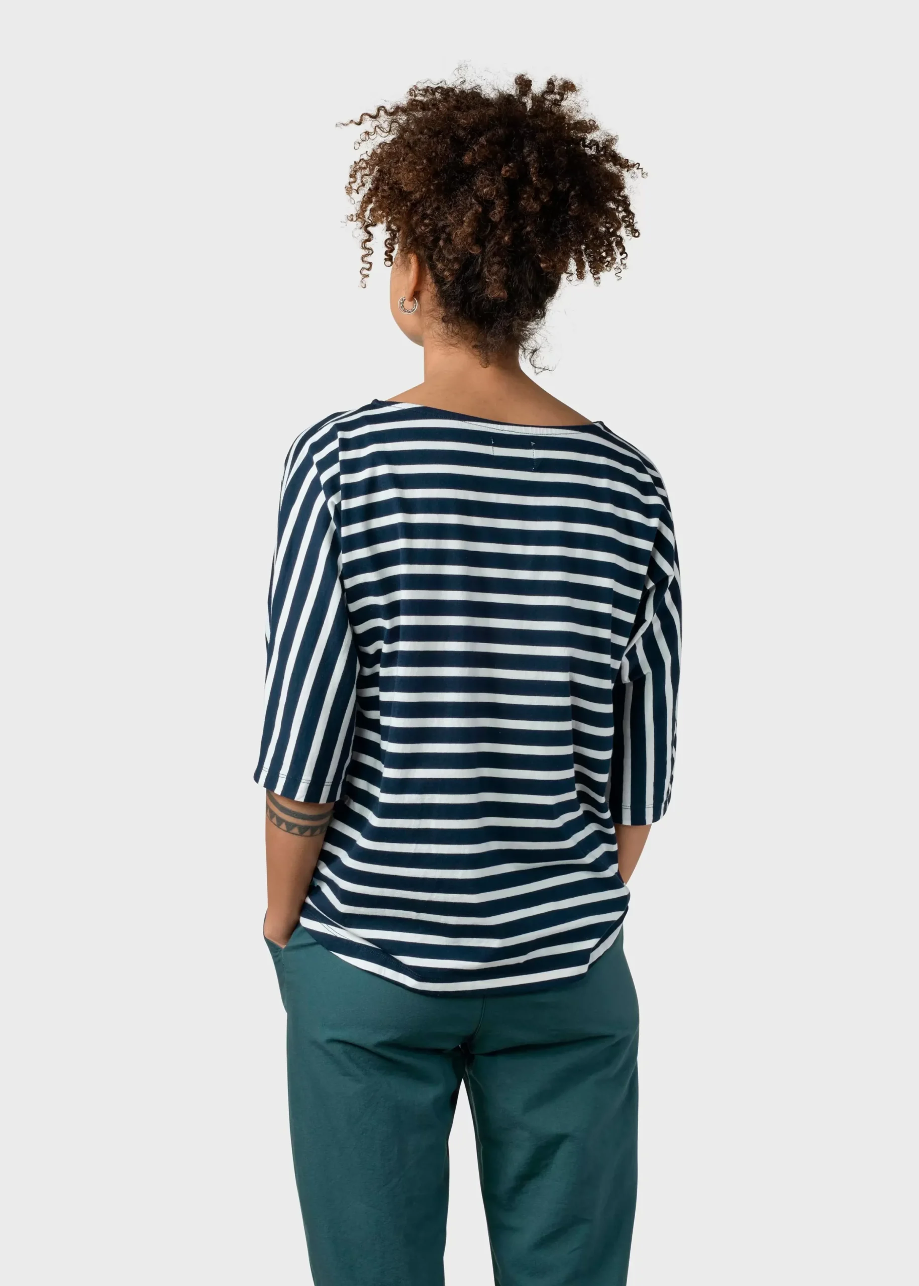 Klitmoller Collective T-shirts-Emma striped tee - Navy/cream Sand/cream
