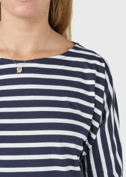 Klitmoller Collective T-shirts-Emma striped tee - Navy/cream Sand/cream