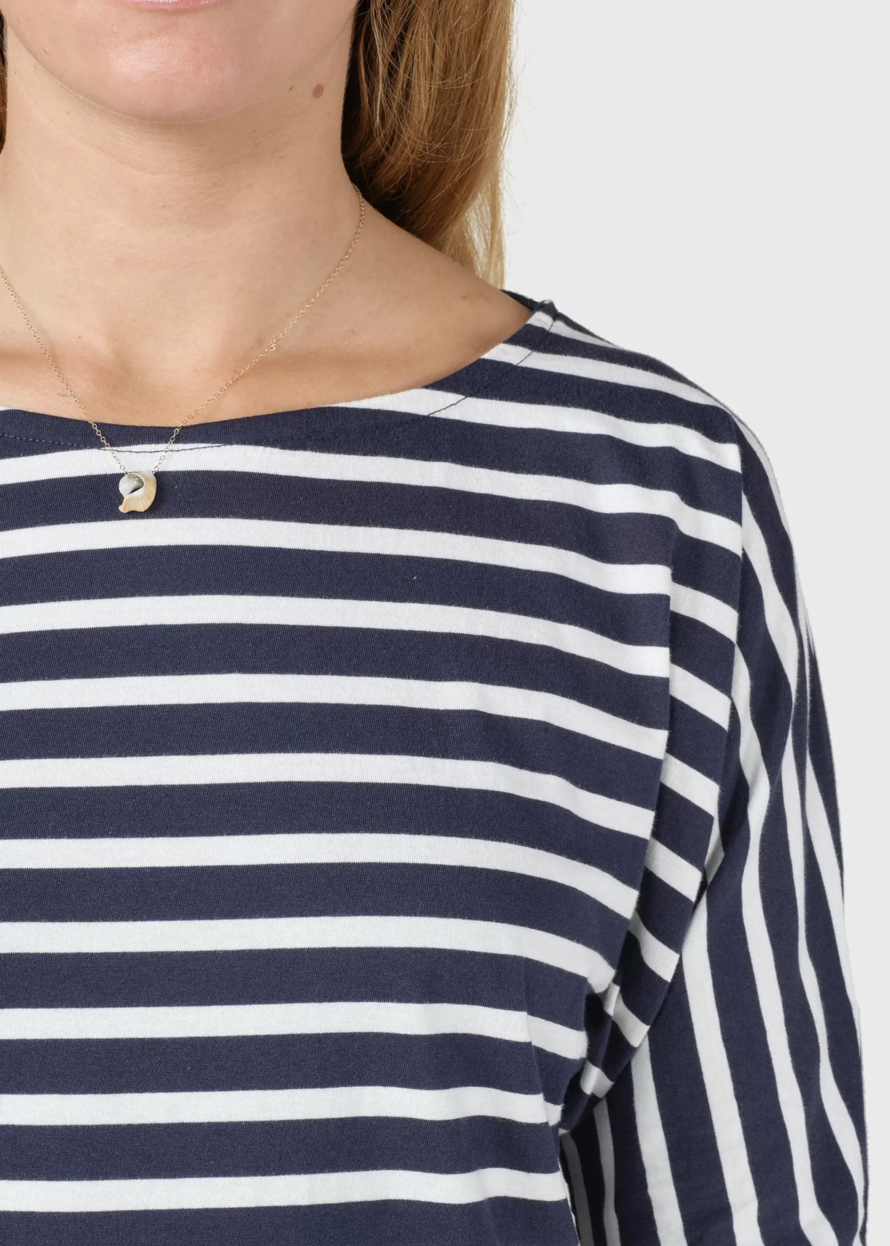 Klitmoller Collective T-shirts-Emma striped tee - Navy/cream Sand/cream