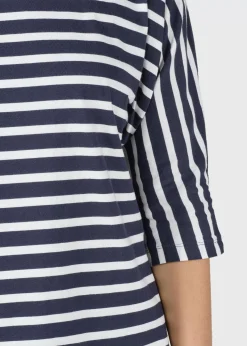 Klitmoller Collective T-shirts-Emma striped tee - Navy/cream Sand/cream